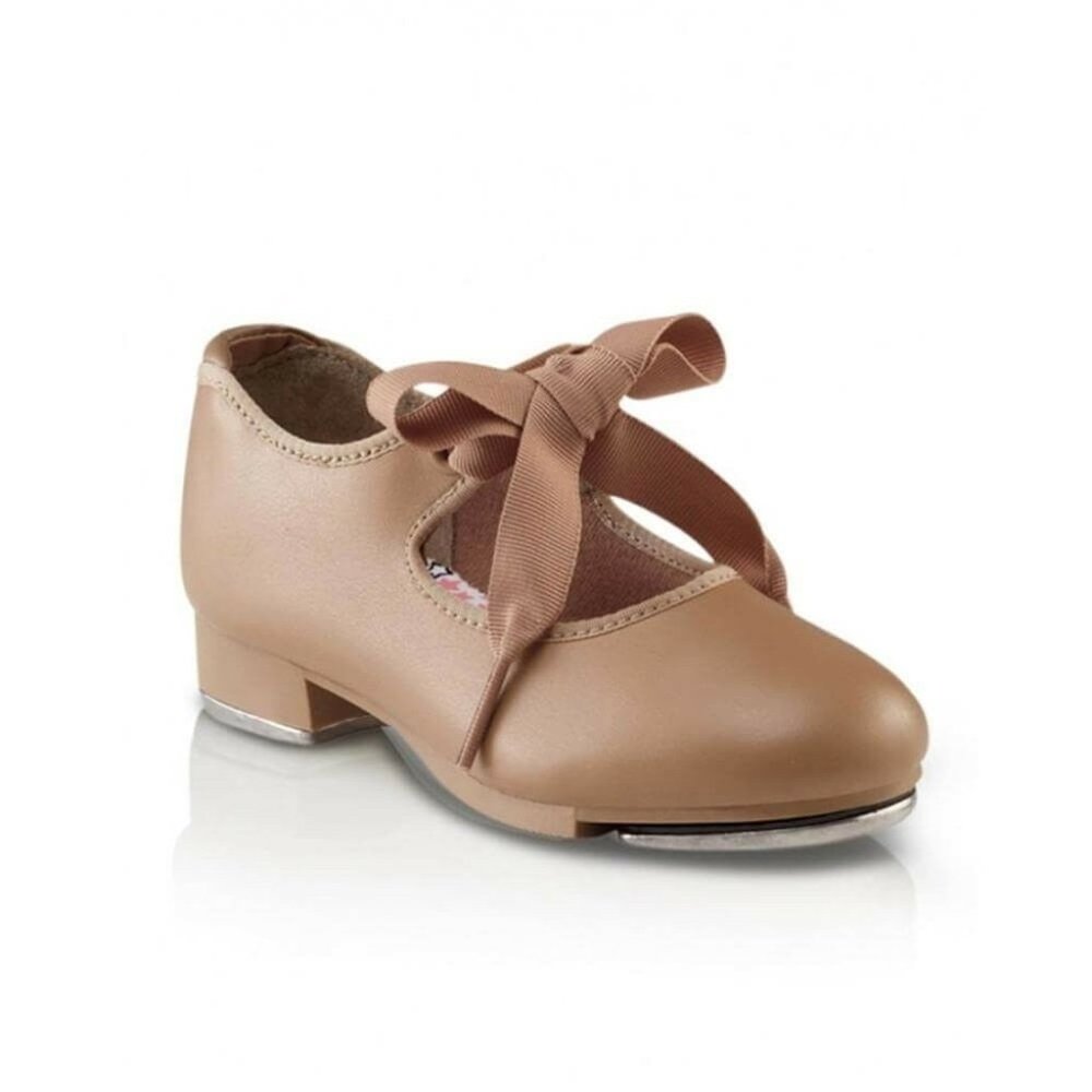 Dancewear girls tap shoes tan size 7 7.5